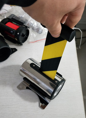 出口型不锈钢挂壁式2米伸缩器隔离带挂墙伸缩头2米警戒带隔离绳围