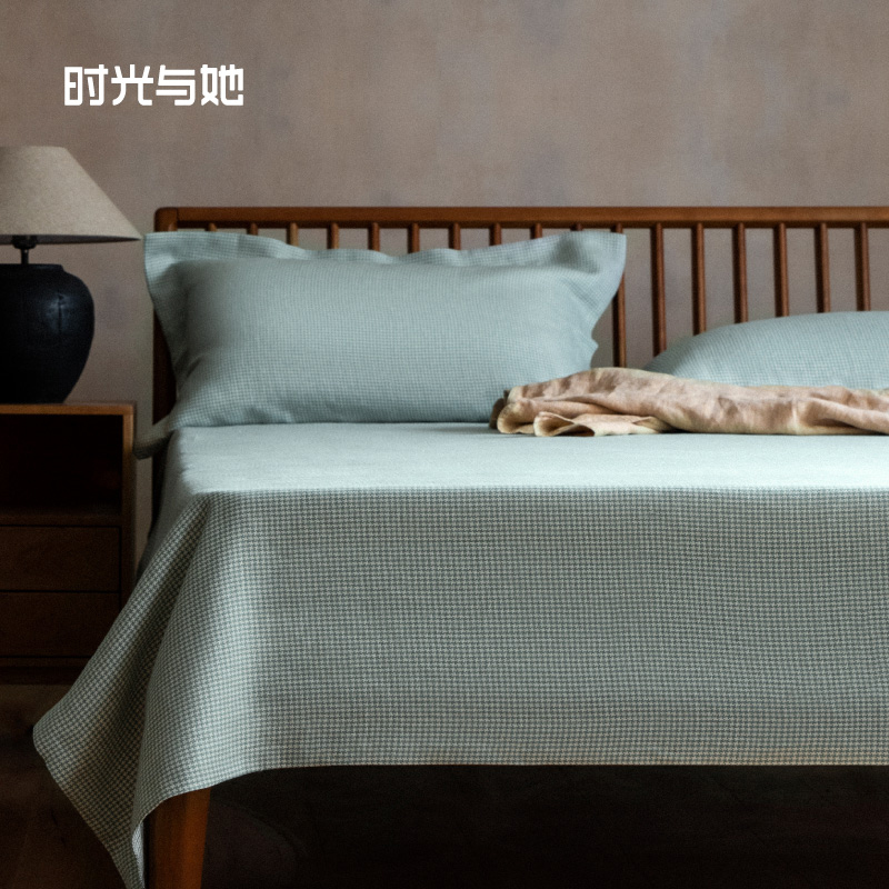 2021新款纯亚麻凉席三件套可水洗 1.8米夏季床单款可折叠式软席子