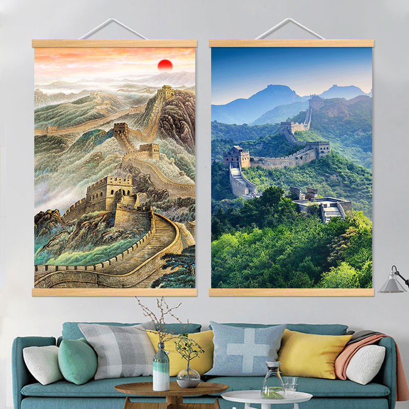 万里长城风景挂画靠山图招财风水客厅中堂办公室玄关背景墙装饰画