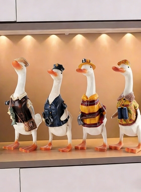 1田园鸭桌面摆件儿童房电视柜酒柜办公室书房装饰品新房乔迁礼物