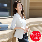 白色西装 职业休闲气质小个子减龄西服上衣 半七分袖 外套女秋季 薄款