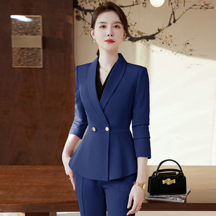 外套秋冬前台美容院工作服职业套裙 女气质女神范西装 面试西装 套装