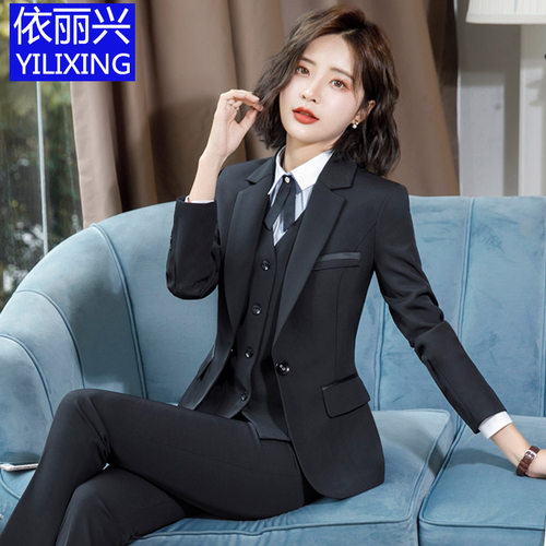 网红秋冬新款面试女神范职业套装