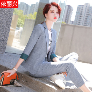 网红西装外套女韩范春夏新款修身职业正装减龄炸街上衣小西服套装