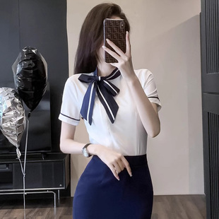 美容师白领工作服韩范气质衬衣夏季 白衬衫 2025新款 女装 薄 职业套装