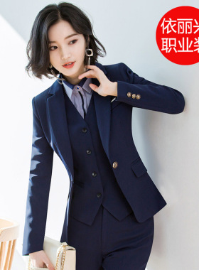 小西装女外套秋冬季职业西服上衣韩范气质面试正装黑色修身工作服