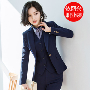 小西装女外套秋冬季职业西服上衣韩范气质面试正装黑色修身工作服