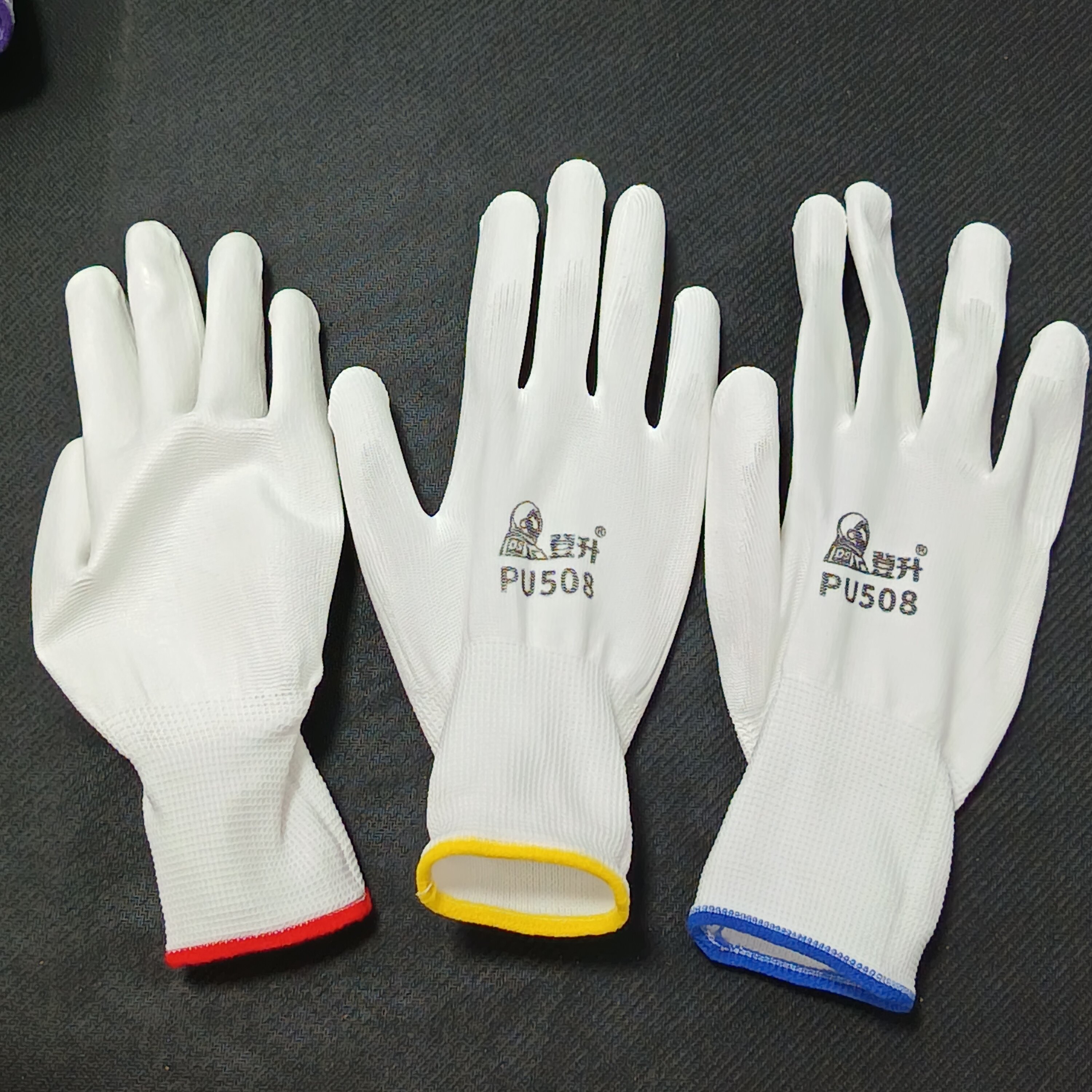 新款登升PU508涂掌轻薄涂层防护耐磨耐用尼龙无尘防静电检测手套