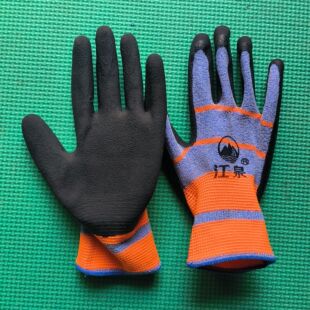 江泉橡胶弹力发泡女士手套尼龙内衬采摘搬运包装机械维修劳保手套