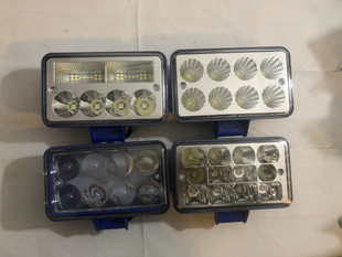 实力多4寸方形LED射灯货车挖机铲车叉车工程机械大灯12v24v加装