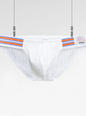 1990高叉男三角内裤提花布纯棉透气网孔舒适亲肤运动健身短裤头新