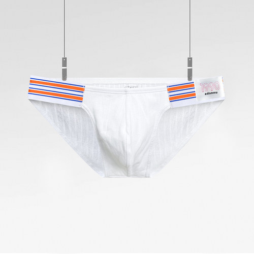 高叉纯棉提花布三角内裤透气亲肤