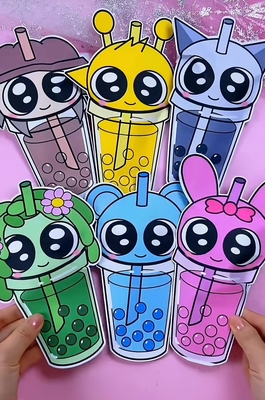 新款节奏盒子奶茶换装盲袋儿童益智专注力手工diy材料包图纸玩具