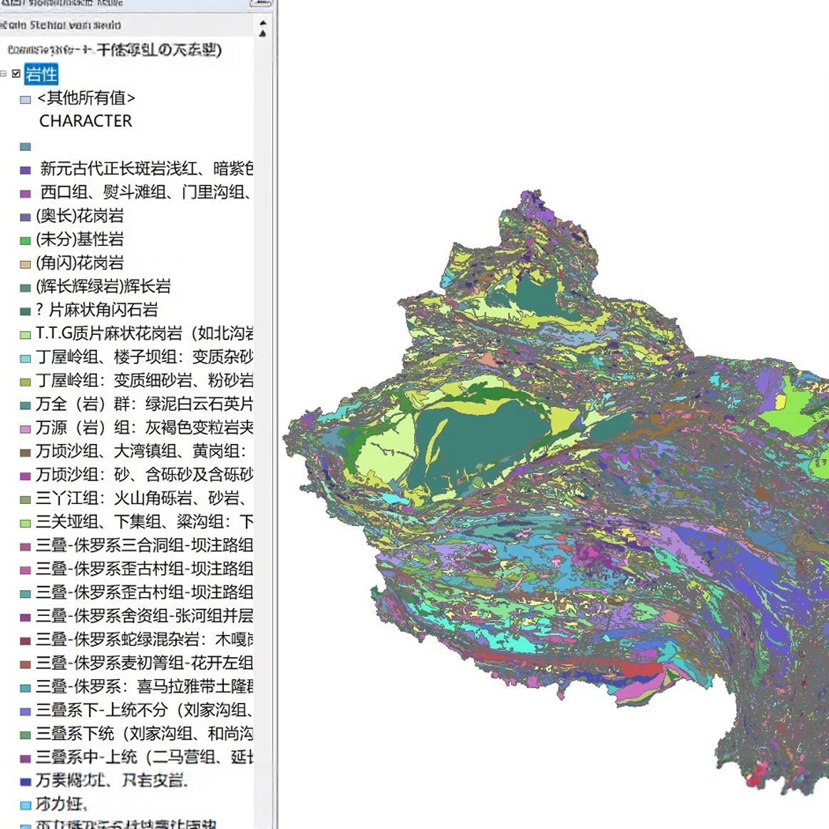 地质岩性矢量shp数据在 arcgis 或者 arcgis 相关的软件可以使用
