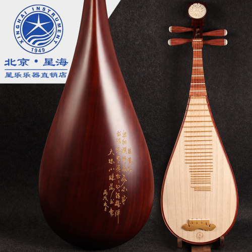 星海琵琶乐器 初学入门 成人琵琶 专业演奏考级 红木琵笆8973