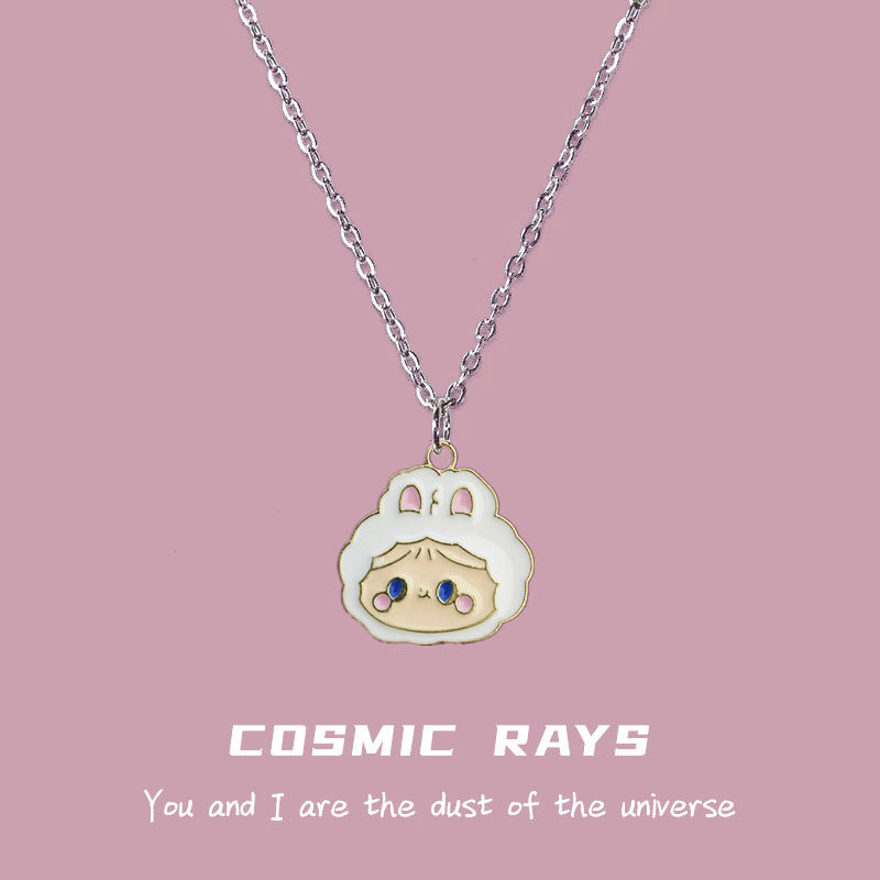 小羊哭了吊坠项链卡爱卡通轻奢小众毛衣链配饰爆款卫衣链萌妹合金