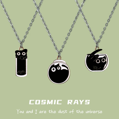 宇宙射线-可爱百变液态猫咪日系吊坠简约百搭小众设计不撞款项链