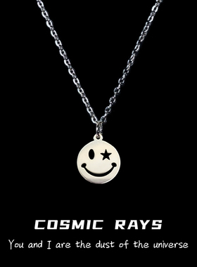 宇宙射线-新款亮面简约星星眼笑脸小众设计ins气质百搭不撞款项链