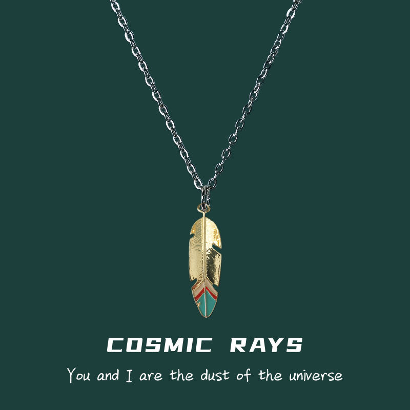 COSMIC RAY 인도 잎 펜던트 목걸이 보헤미안 스타일 틈새 스웨터 체인 남자 버전 힙합 다목적