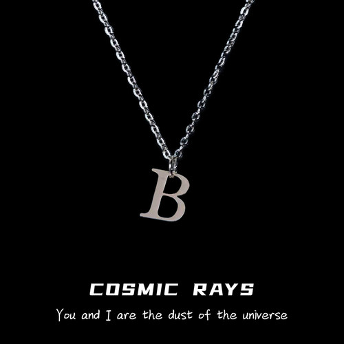 宇宙射线-新款亮面字母B限量小众设计ins气质简约百搭不撞款项链