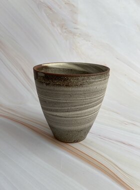 日本产 柴烧手工拉坯茶杯 茶具喝啤酒咖啡牛奶称手马克茶具