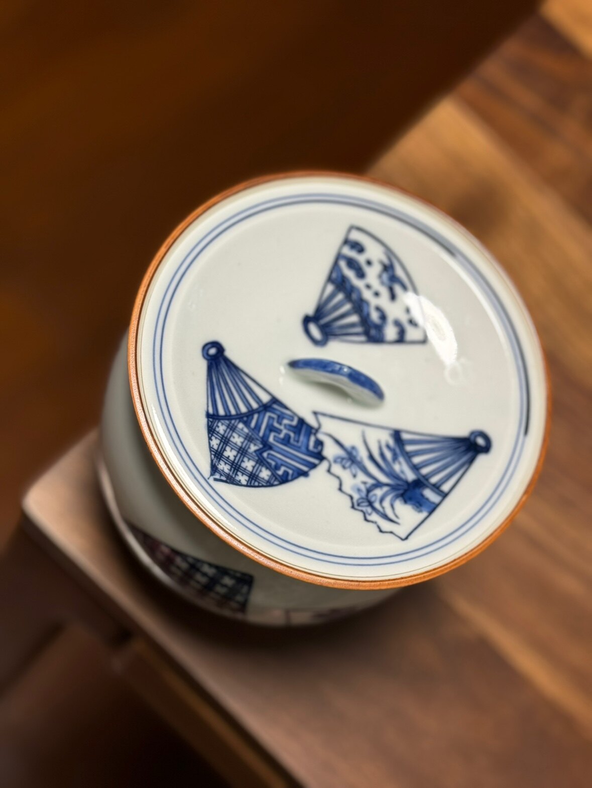 日产平安白凤 青花手绘 山水花鸟人物 白鳳水指 茶叶罐 摆件 收藏