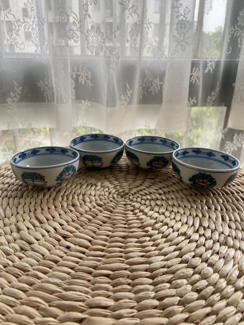 日本制 名瓷橘吉 青瓷内外彩绘茶杯茶盏主人杯古朴典雅 日瓷 茶具