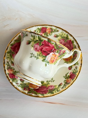 英产一代 皇家阿尔伯特Royal Albert 骨瓷 老镇玫瑰咖啡杯碟 欧瓷