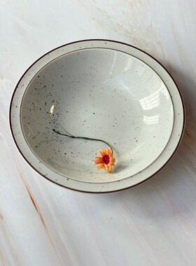 日产 Adam&eve 中钵深盘 早餐甜品碗芝麻釉 实用日瓷 餐具