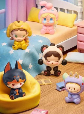 【睡衣派对系列】泡泡玛特正品POP MART动物植绒萌粒手办BEAN公仔