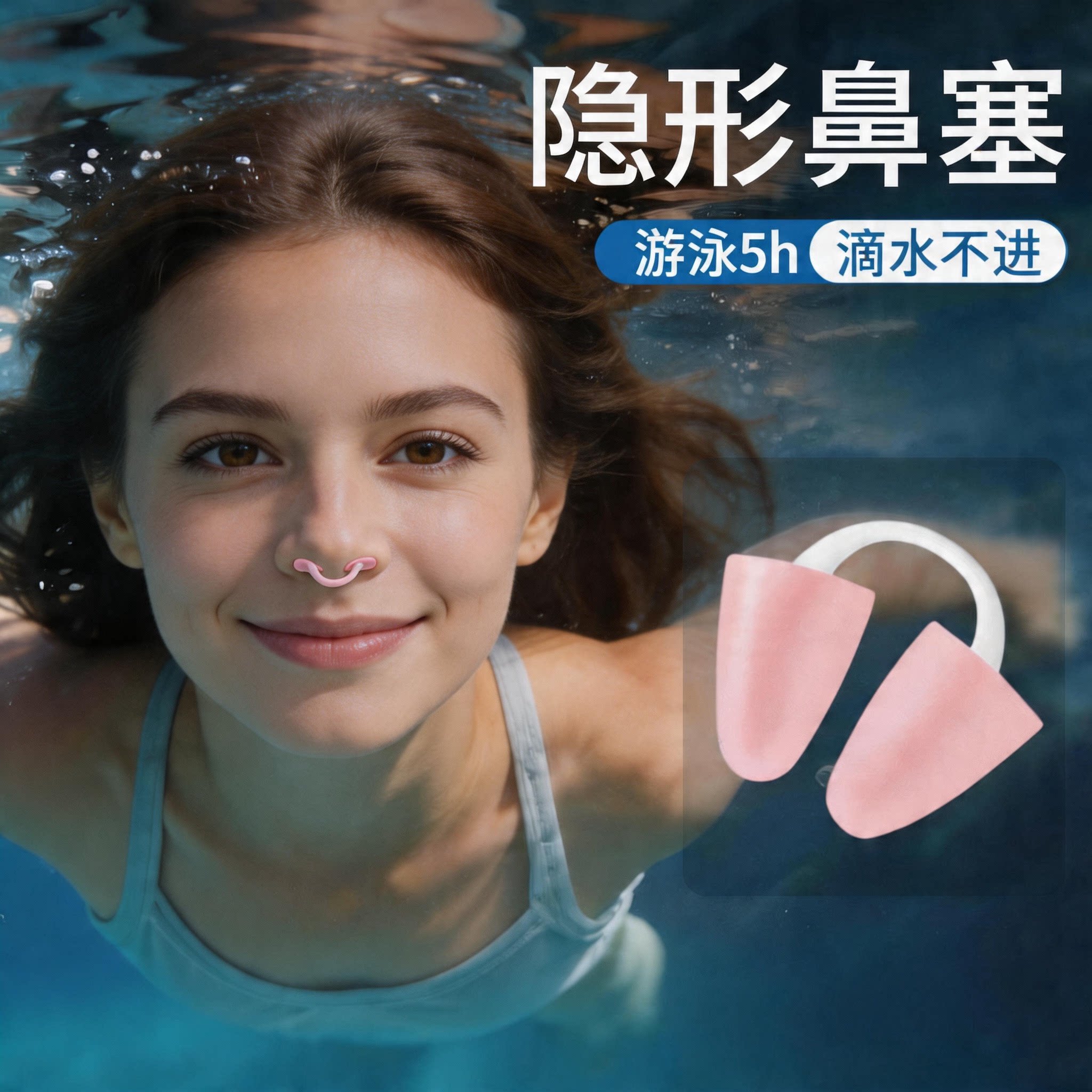 鼻塞游泳专用可呼气防呛水图片