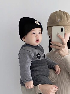 婴儿帽子秋冬季保暖毛线帽婴幼儿新生儿针织帽男女宝宝0-12个月帽
