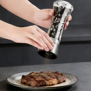 日本不锈钢胡椒研磨器家用手动磨海盐胡椒粉神器白花椒瓶调料罐子