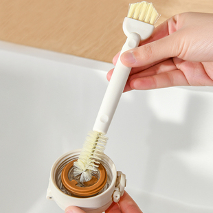 日本杯盖清洁刷厨房灶台双头刷洗杯子神器水槽电饭锅水龙头缝隙刷