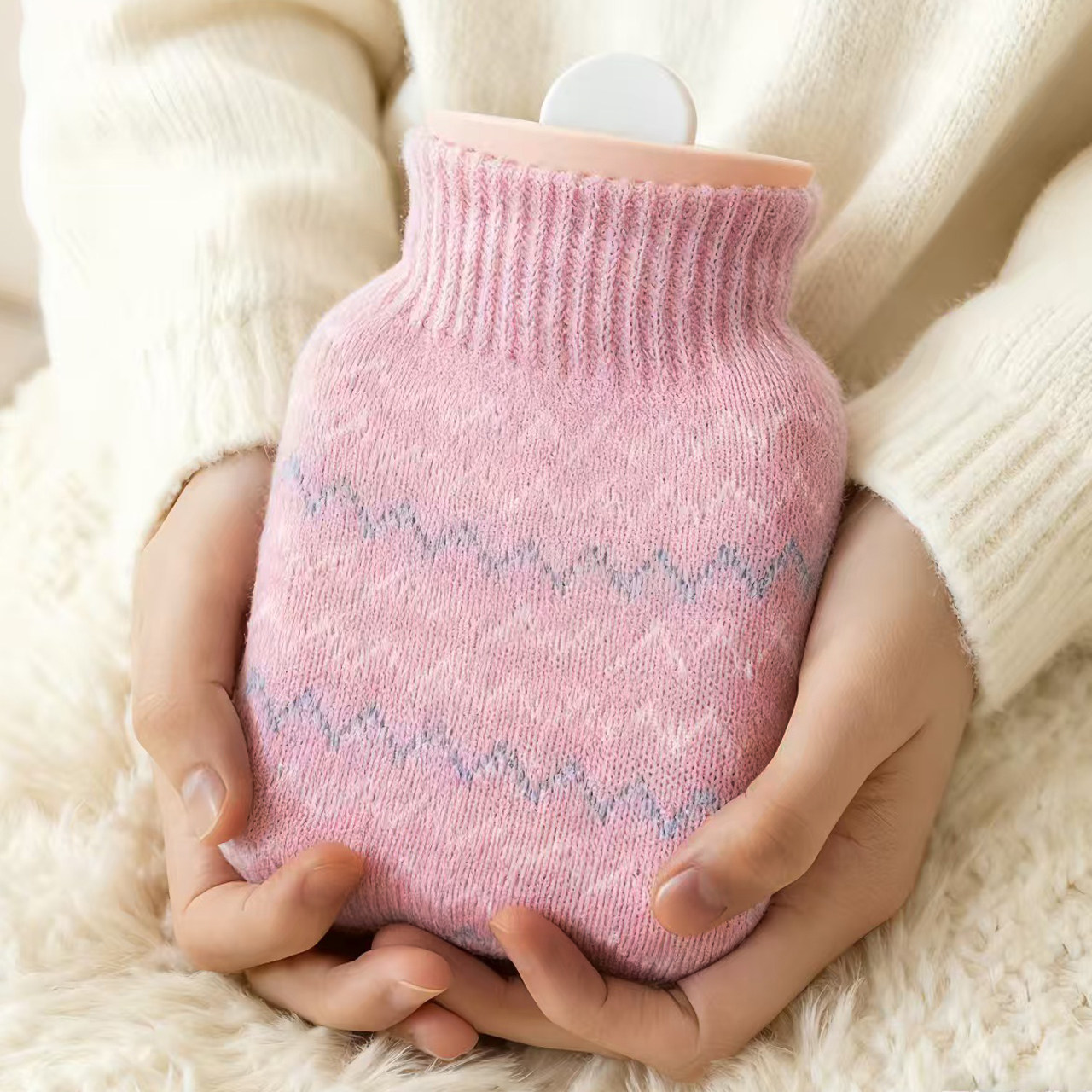 日本注水热水袋小号迷你加厚防爆硅胶暖水袋热敷冬季暖被窝暖手宝