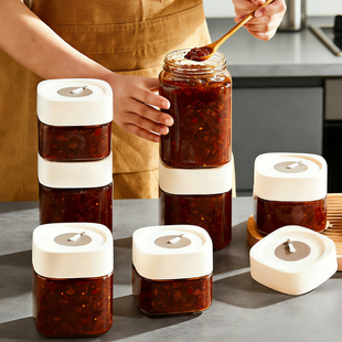 日本牛肉酱密封罐食品级玻璃瓶子带盖家用辣椒酱腌咸菜糖蒜罐头瓶
