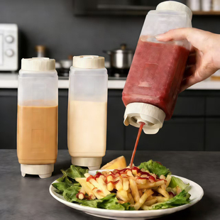 日本挤酱瓶商用酱料挤压瓶食品级倒置番茄酱炼乳沙拉酱果酱用挤酱