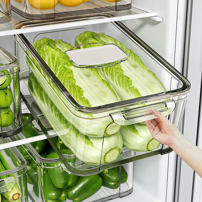 日本超大容量蔬菜收纳盒冰箱收纳保鲜盒厨房食品级水果白菜储物盒,收纳整理,食物收纳盒,淘宝优惠券,粉丝福利购,淘宝优惠卷