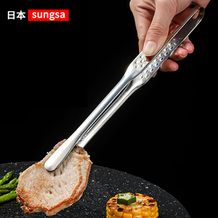 日本316不锈钢加厚烤肉夹子烧烤专用小夹子食品夹厨房防烫牛排夹