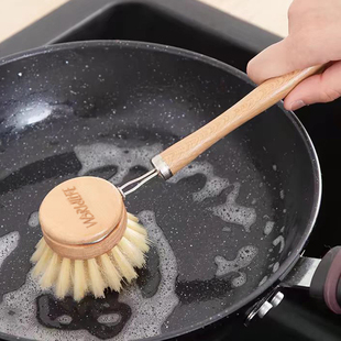 日本长柄天然剑麻锅刷软毛洗锅碟厨房硬毛家用马毛清洁洗碗刷神器