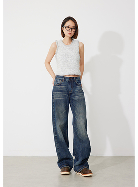 RUGOSAM「赤耳系列」暖冬上新 丨男女同款复古阔腿长牛仔裤RB0358