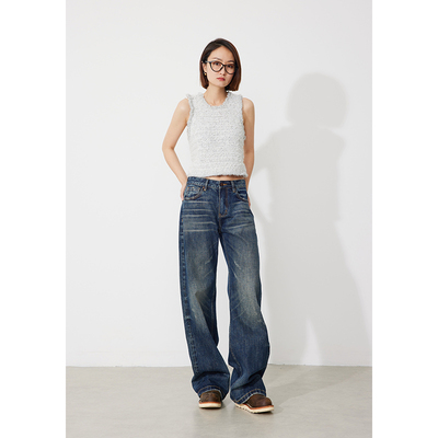 RUGOSAM「赤耳系列」暖冬上新 丨男女同款复古阔腿长牛仔裤RB0358