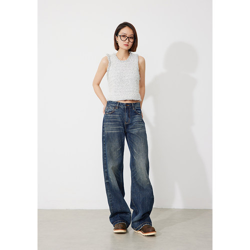 RUGOSAM「赤耳系列」暖冬上新 丨男女同款复古阔腿长牛仔裤RB0358