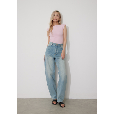 RUGOSAM「镰刀裤系列」早春上新丨中高腰女宽松遮胯牛仔裤RB0450