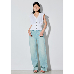 RUGOSAM「阔腿系列」早秋上新 RB0286 高腰女复古梨形牛仔裤