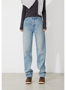 RUGOSAM「进口面料」暖冬新品丨高腰直筒原牛风格牛仔裤女RT0034