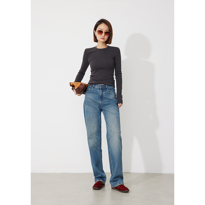 RUGOSAM「锥形裤系列」暖冬新品 丨高腰女复古牛仔裤RB0439,女装/女士精品,牛仔裤,淘宝优惠券,粉丝福利购,淘宝优惠卷