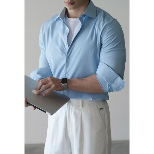 意式轻奢温莎领长袖衬衫男士26免烫商务挺括抗皱休闲衬衣 CS1080