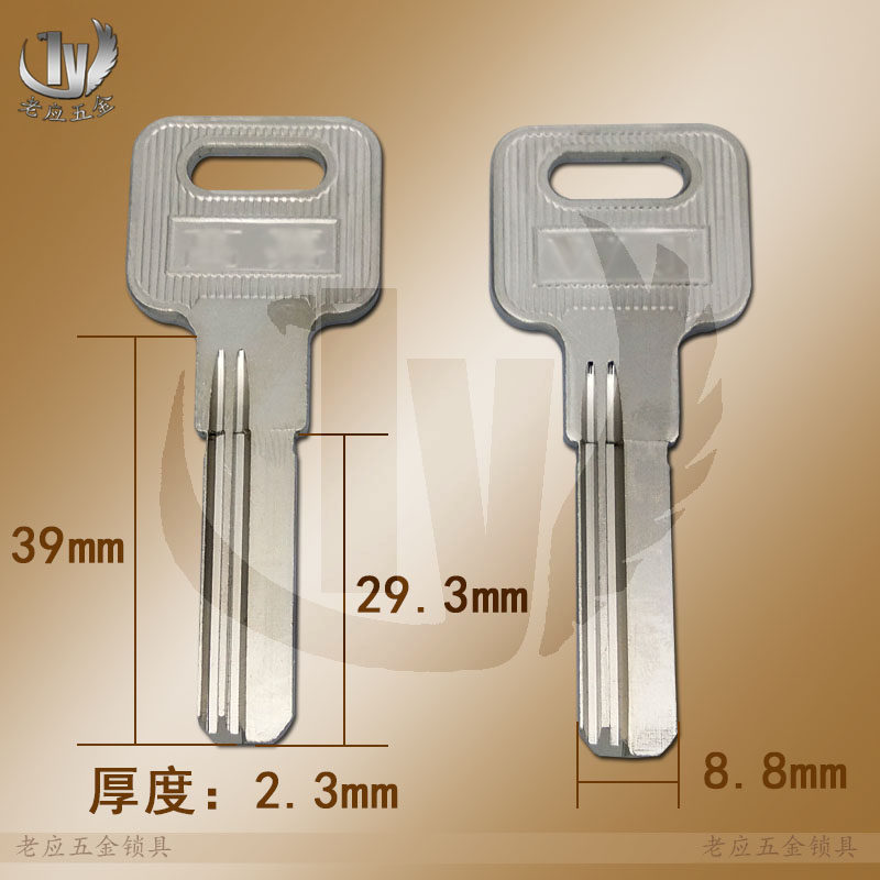 JWB09厂家直销 电全铜防盗门钥匙胚 AB型钥匙毛胚 右槽 钥匙 佳29