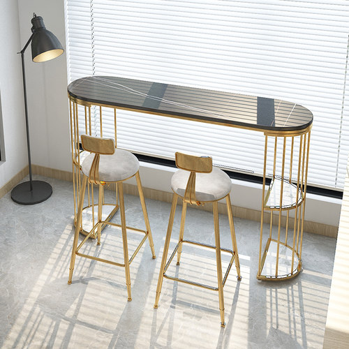 轻奢吧台桌客厅沙发阳台休闲高脚家用隔断靠墙圆角商用长条桌